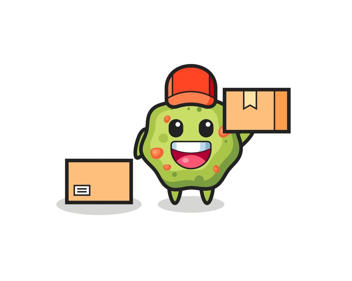 Mascot Illustration of puke as a courier vector