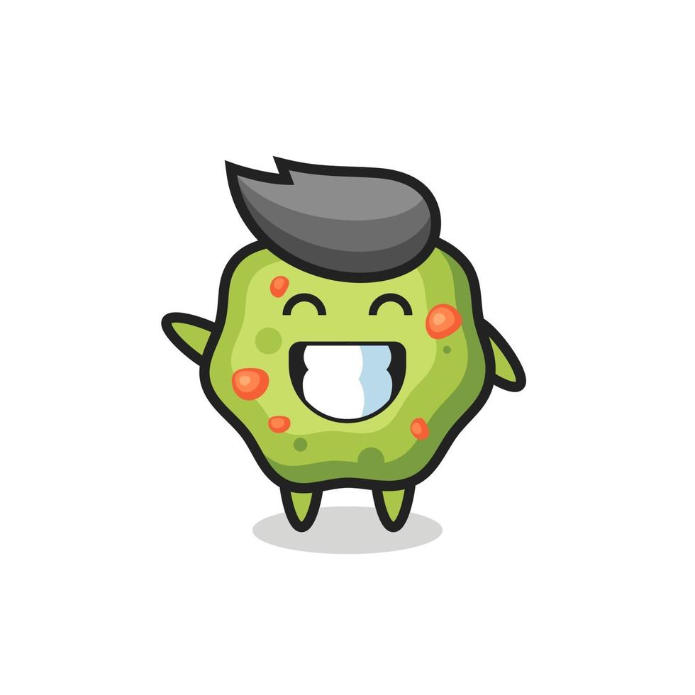 puke cartoon character doing wave hand gesture vector