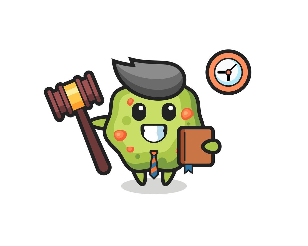 Mascot cartoon of puke as a judge vector