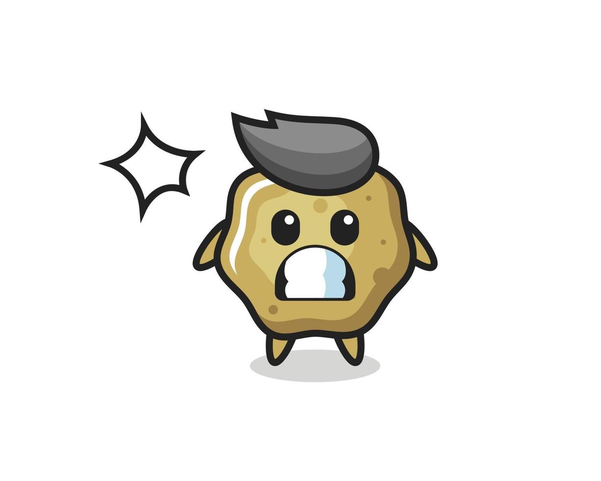 loose stools character cartoon with shocked gesture vector