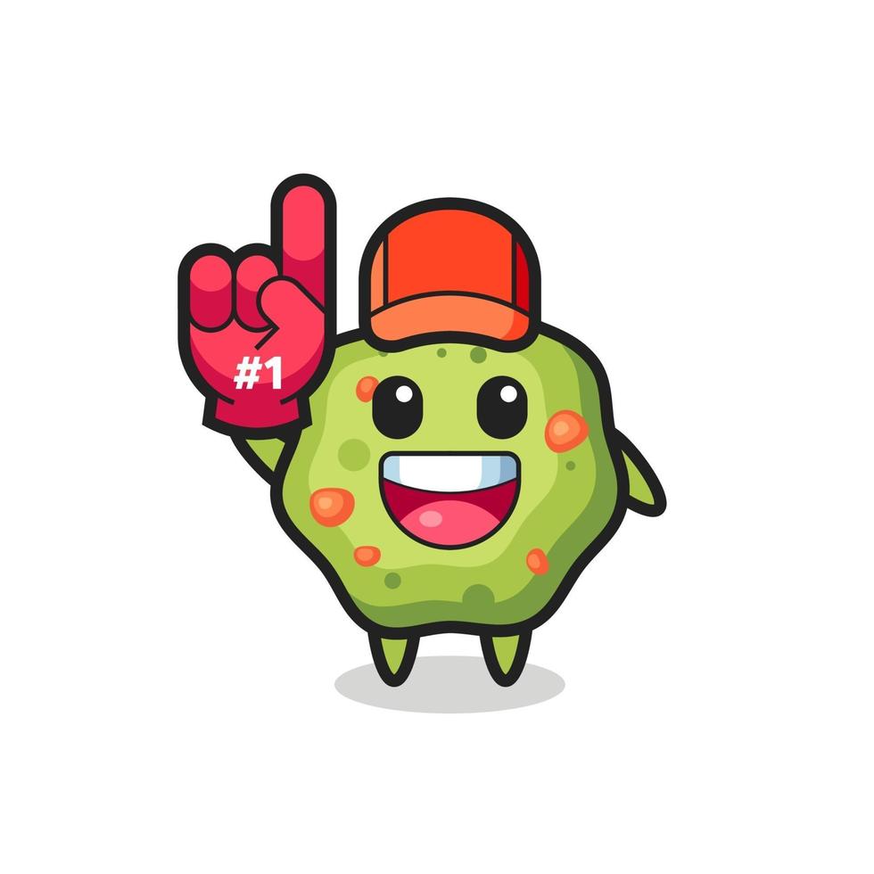 puke illustration cartoon with number 1 fans glove vector