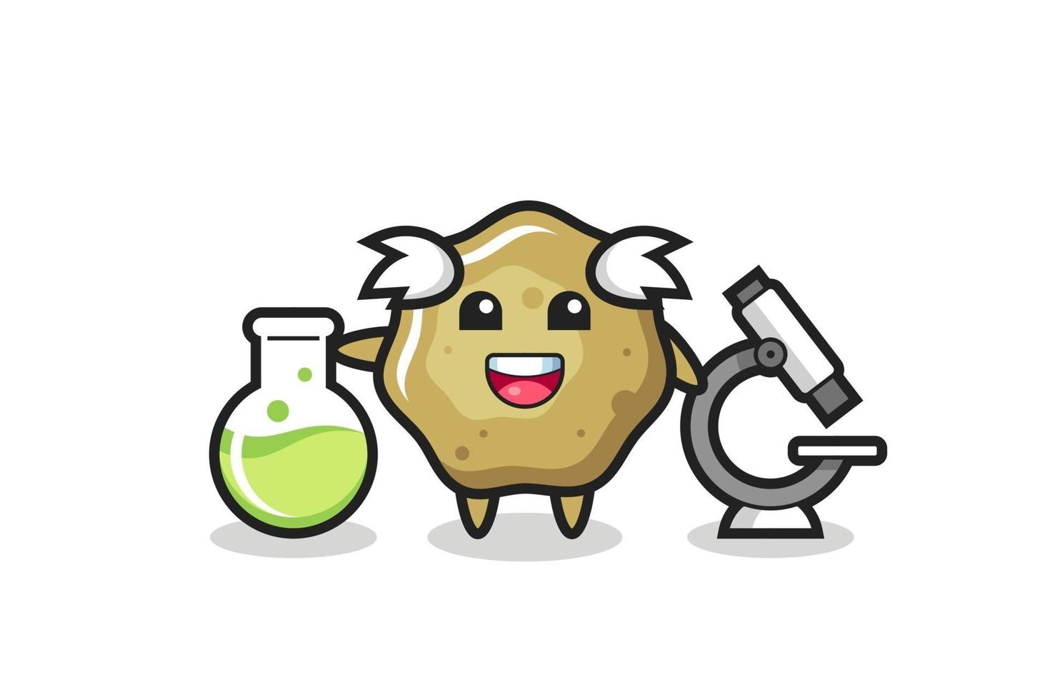 Mascot character of loose stools as a scientist vector
