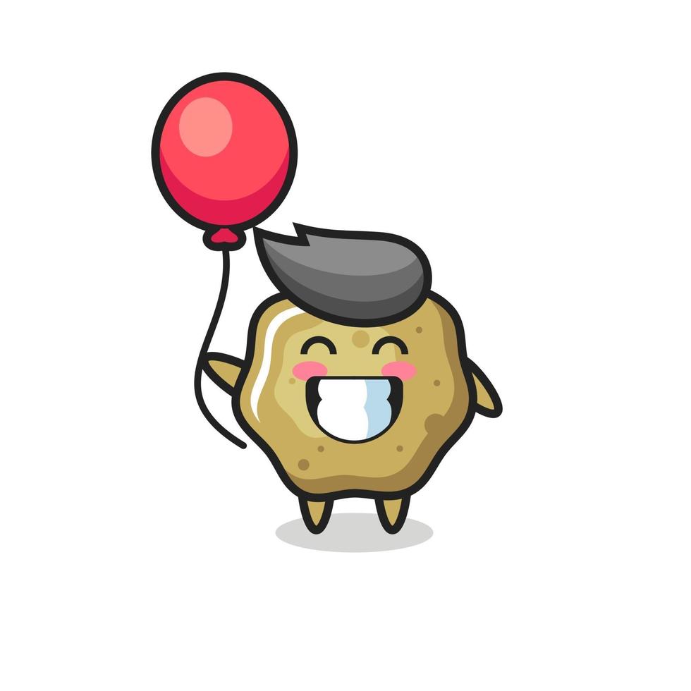 loose stools mascot illustration is playing balloon vector