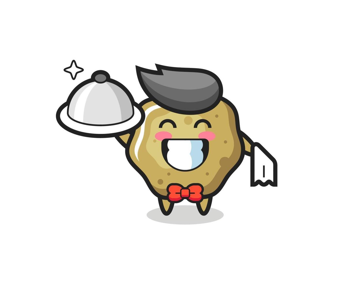 Character mascot of loose stools as a waiters vector