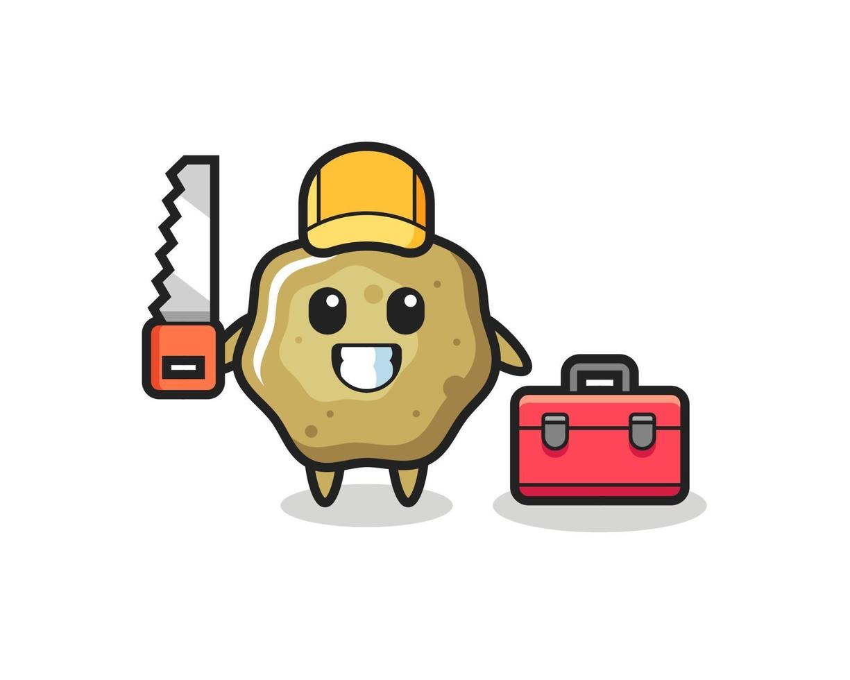 Illustration of loose stools character as a woodworker vector