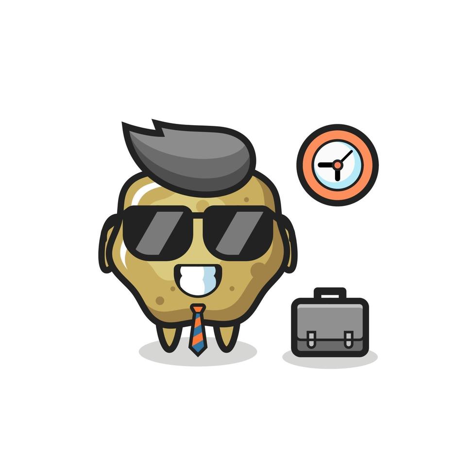 Cartoon mascot of loose stools as a businessman vector