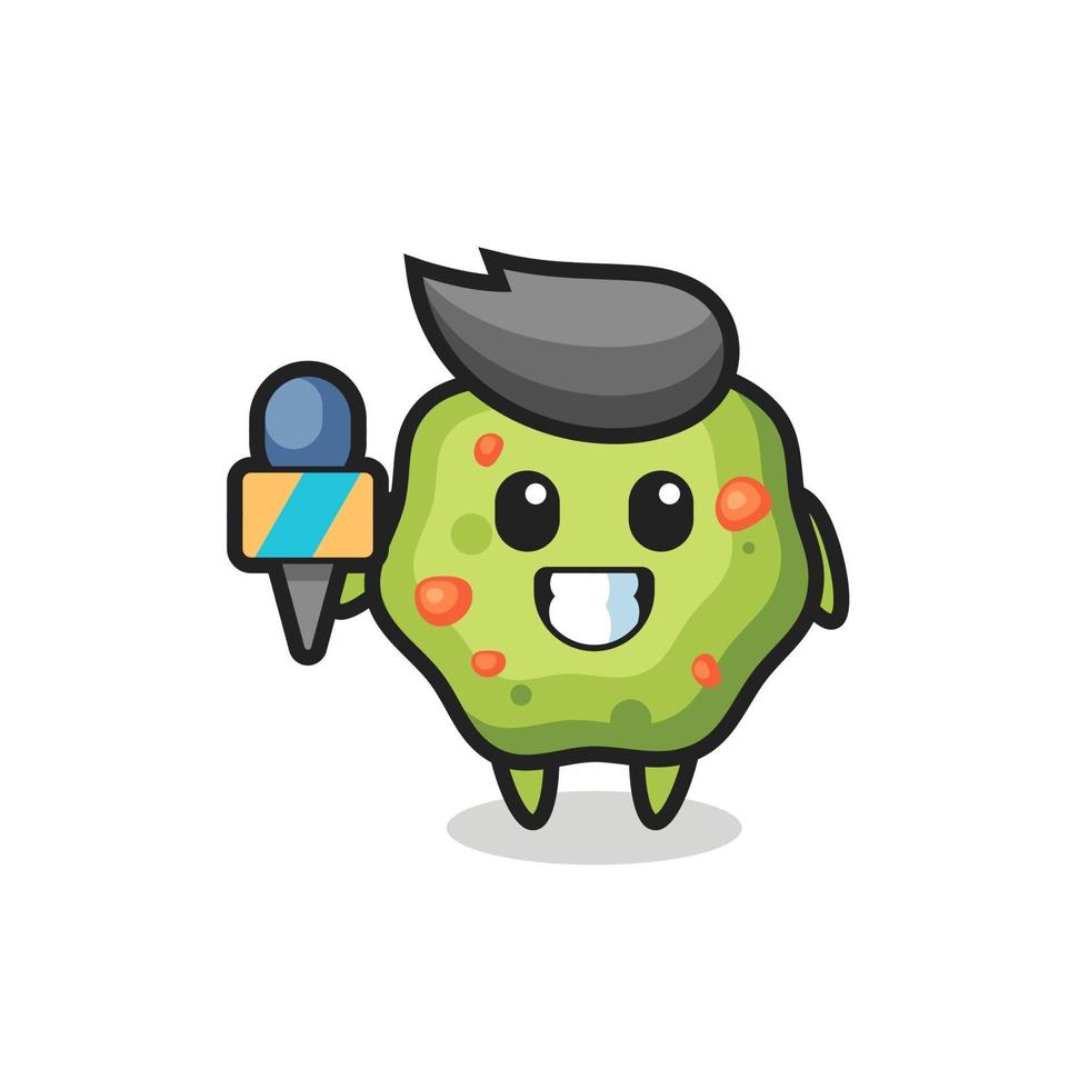 Character mascot of puke as a news reporter vector