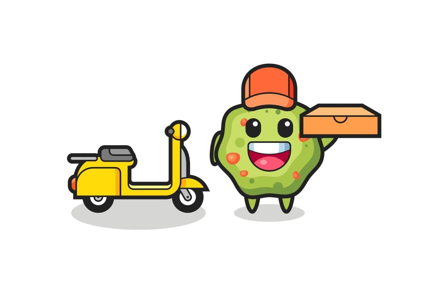 Character Illustration of puke as a pizza deliveryman vector