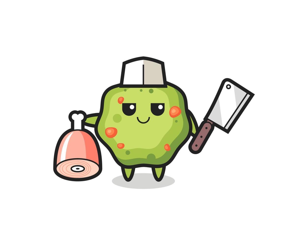 Illustration of puke character as a butcher vector