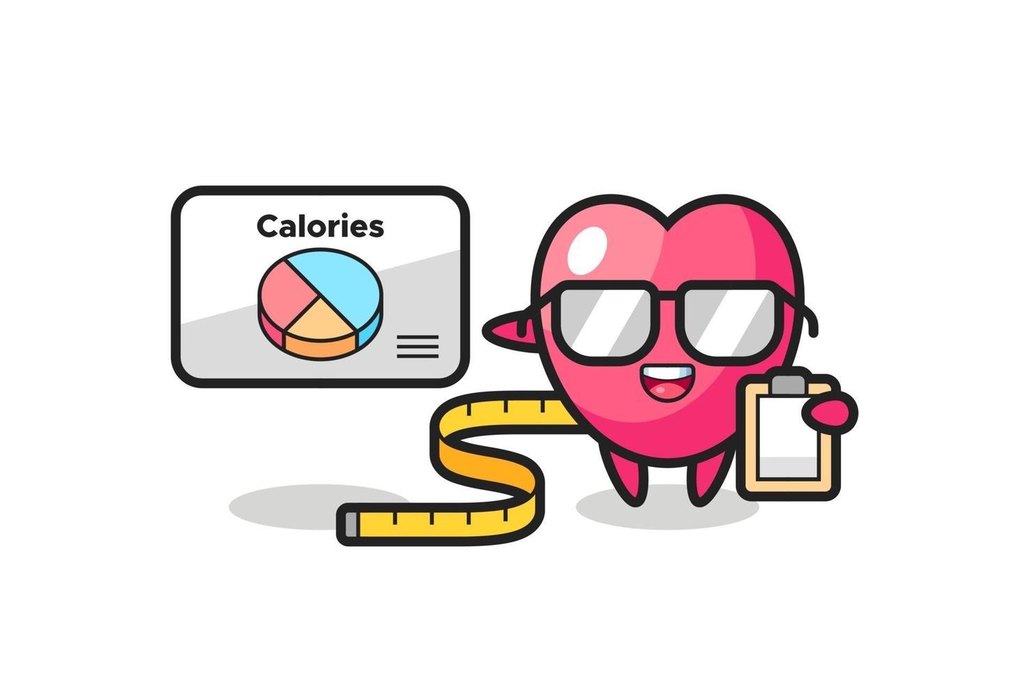 Illustration of heart symbol mascot as a dietitian vector