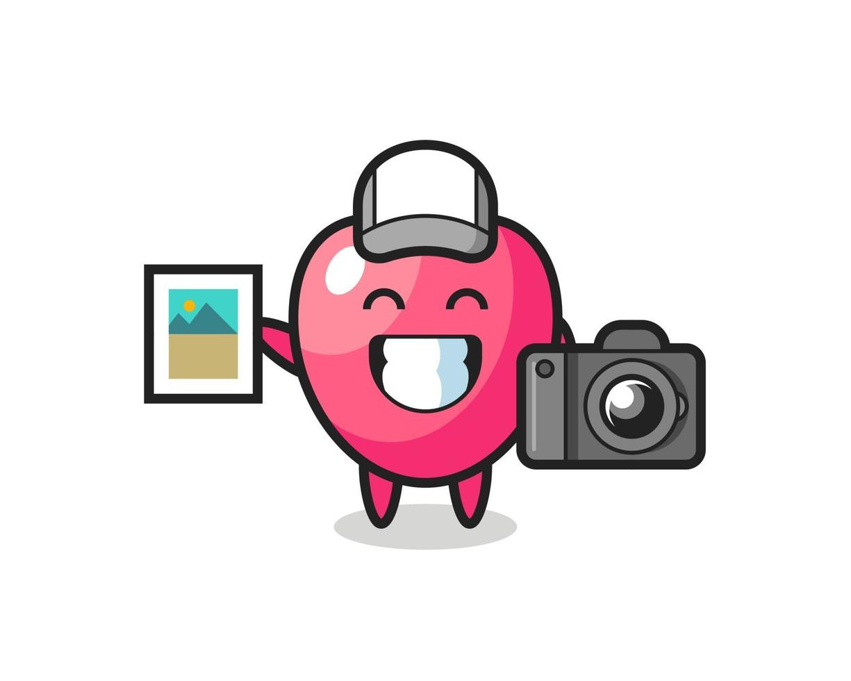 Character Illustration of heart symbol as a photographer vector
