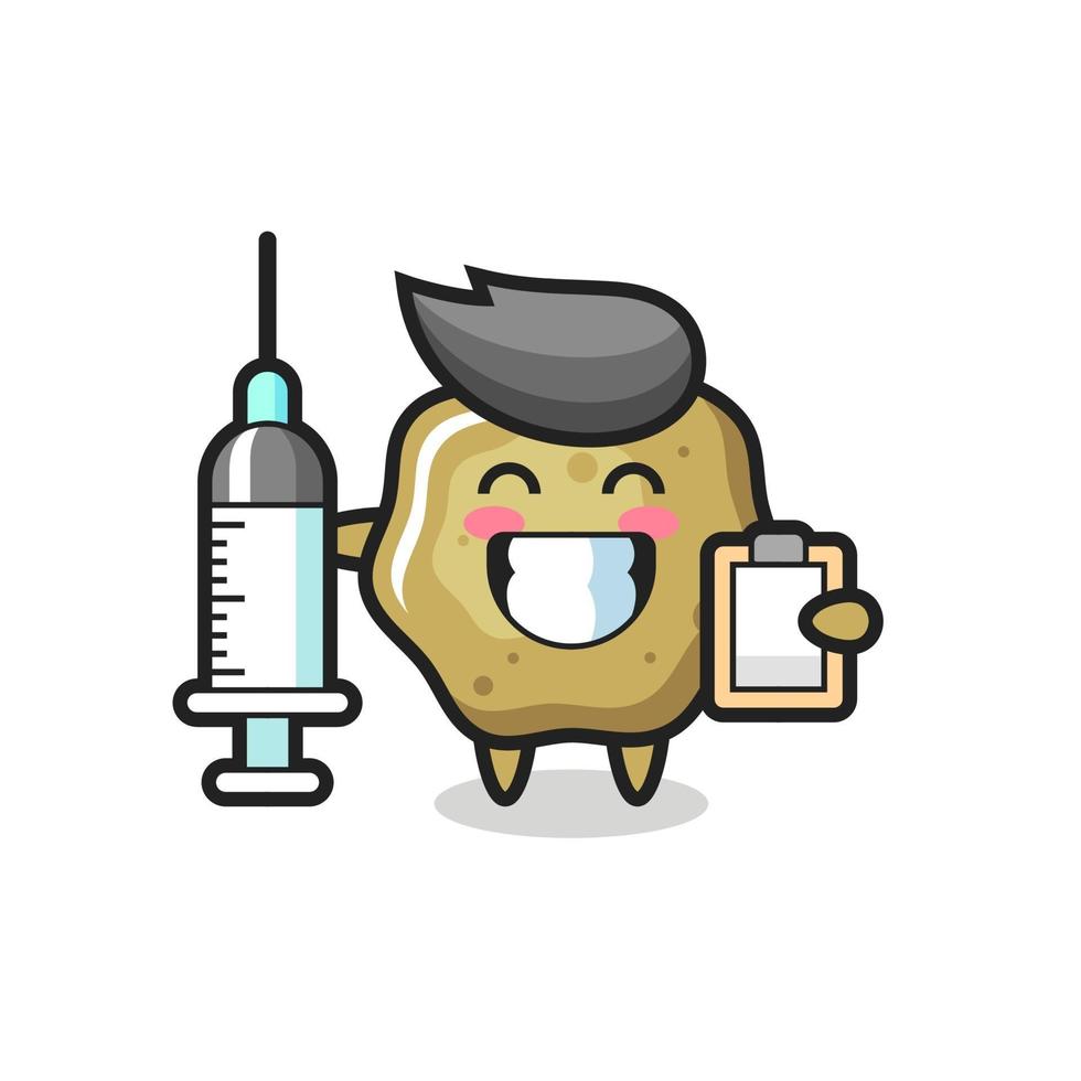 Mascot Illustration of loose stools as a doctor vector