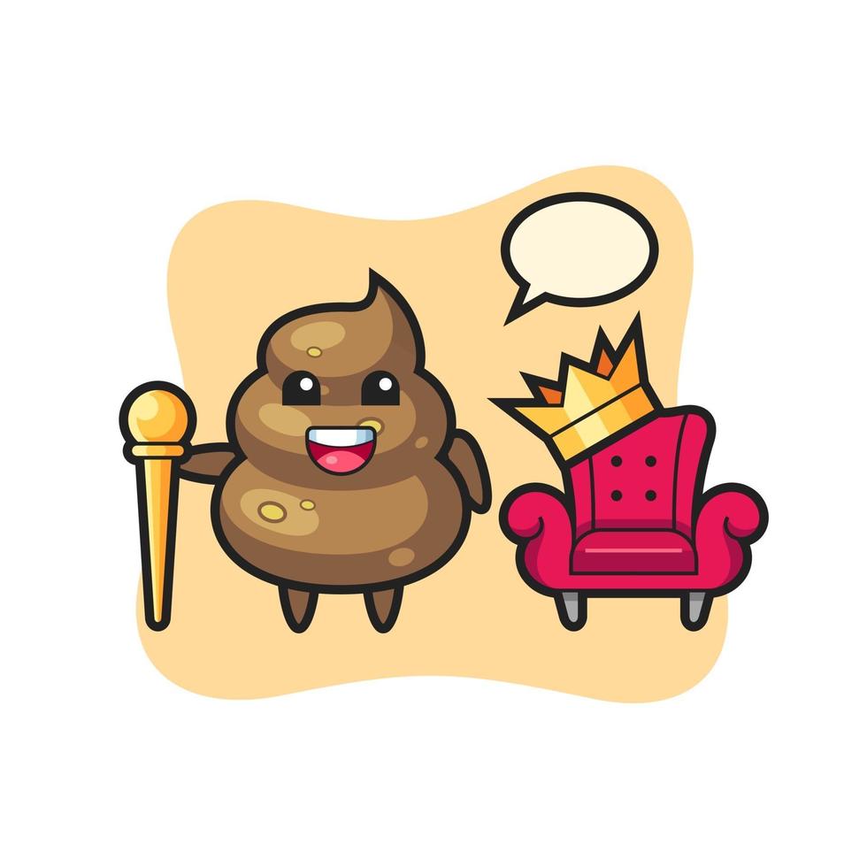 Mascot cartoon of poop as a king vector