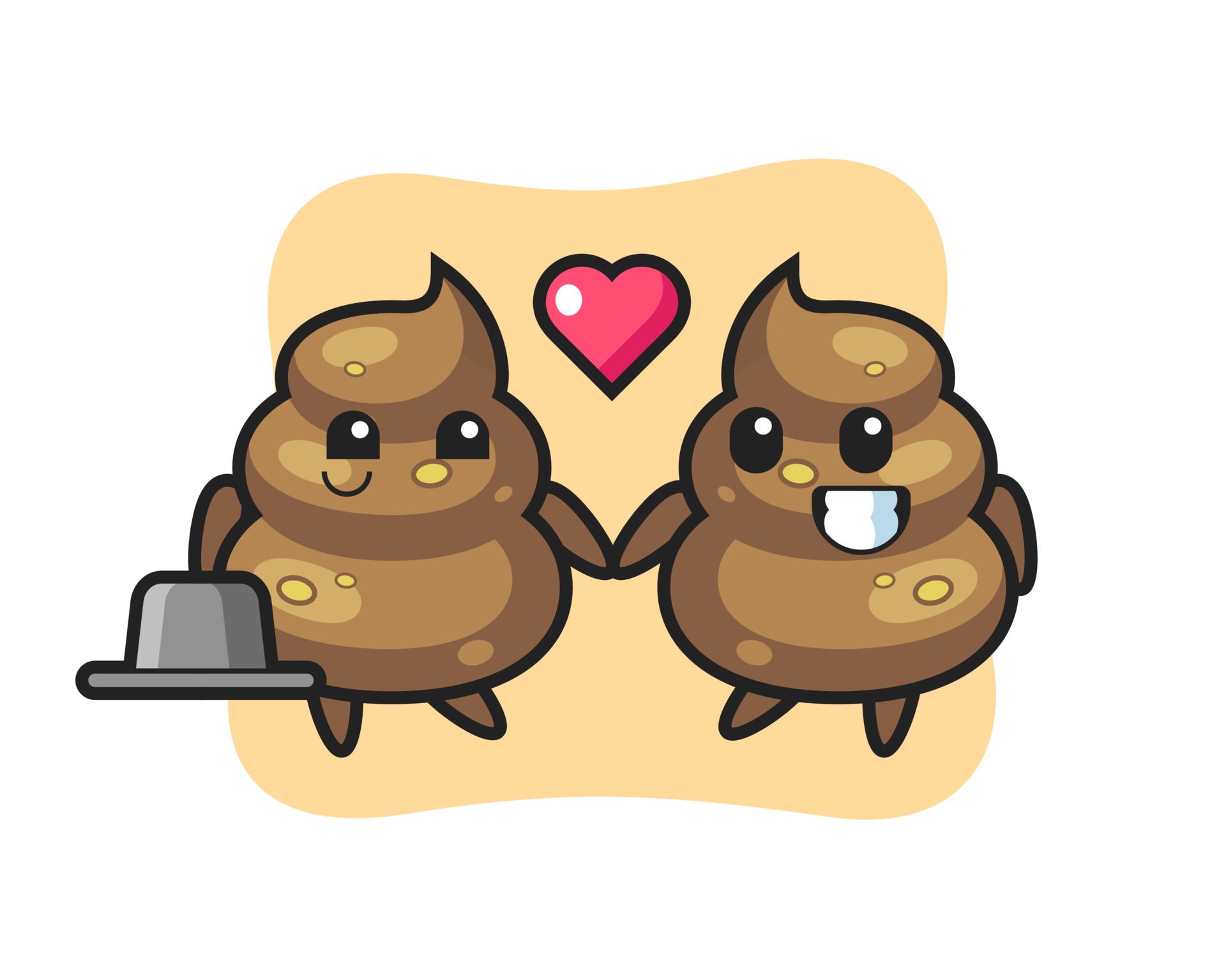 poop cartoon character couple with fall in love gesture 3302597 Vector Art  at Vecteezy