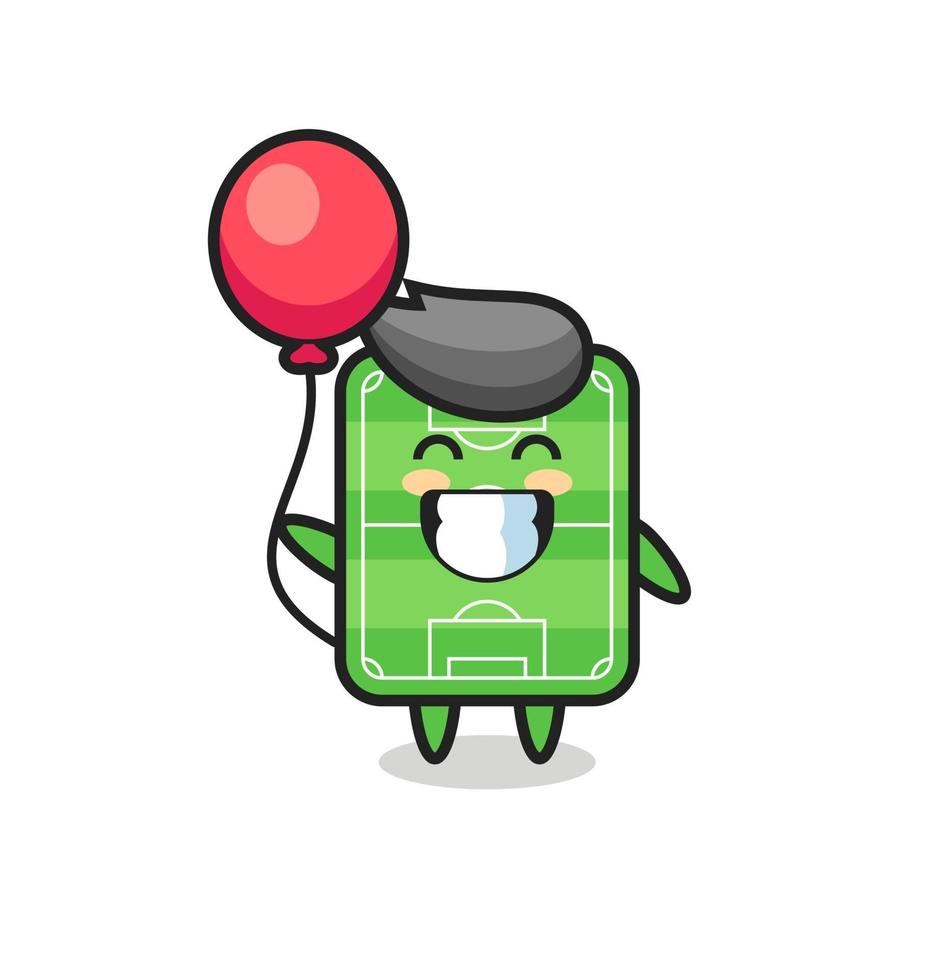 football field mascot illustration is playing balloon vector