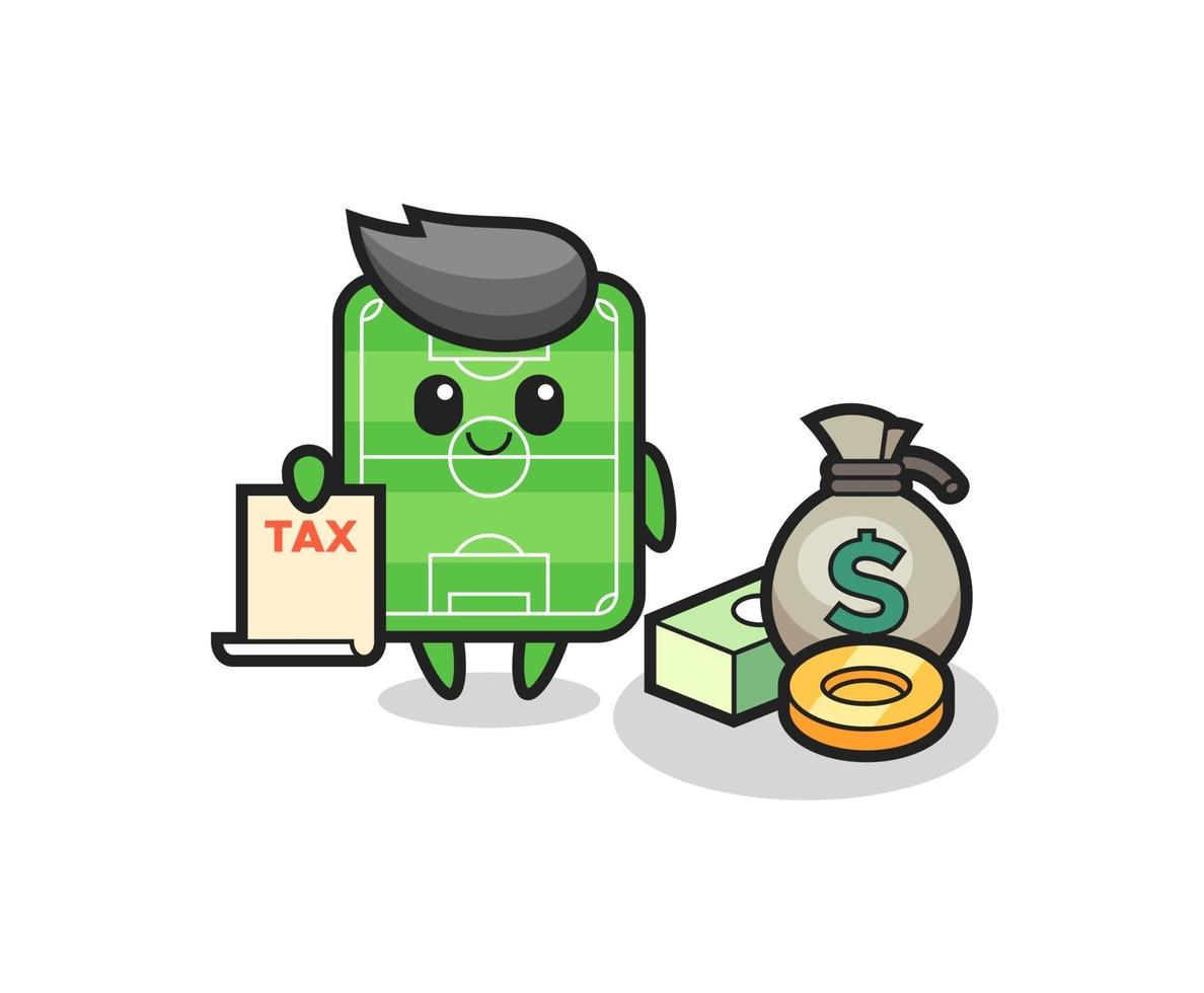 Character cartoon of football field as a accountant vector