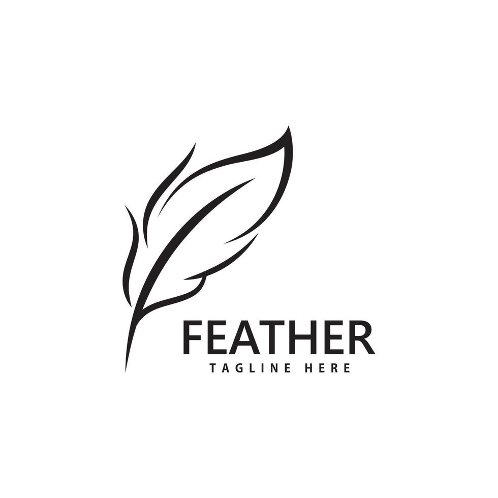 feather logo vector design template