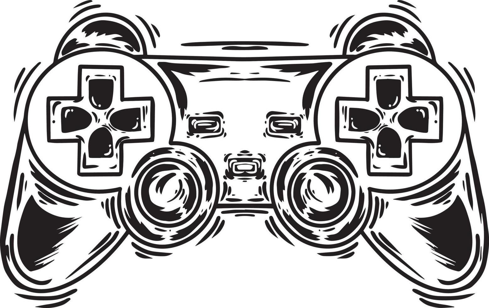 ilustración vectorial dibujado a mano controlador juego pad joystick vector