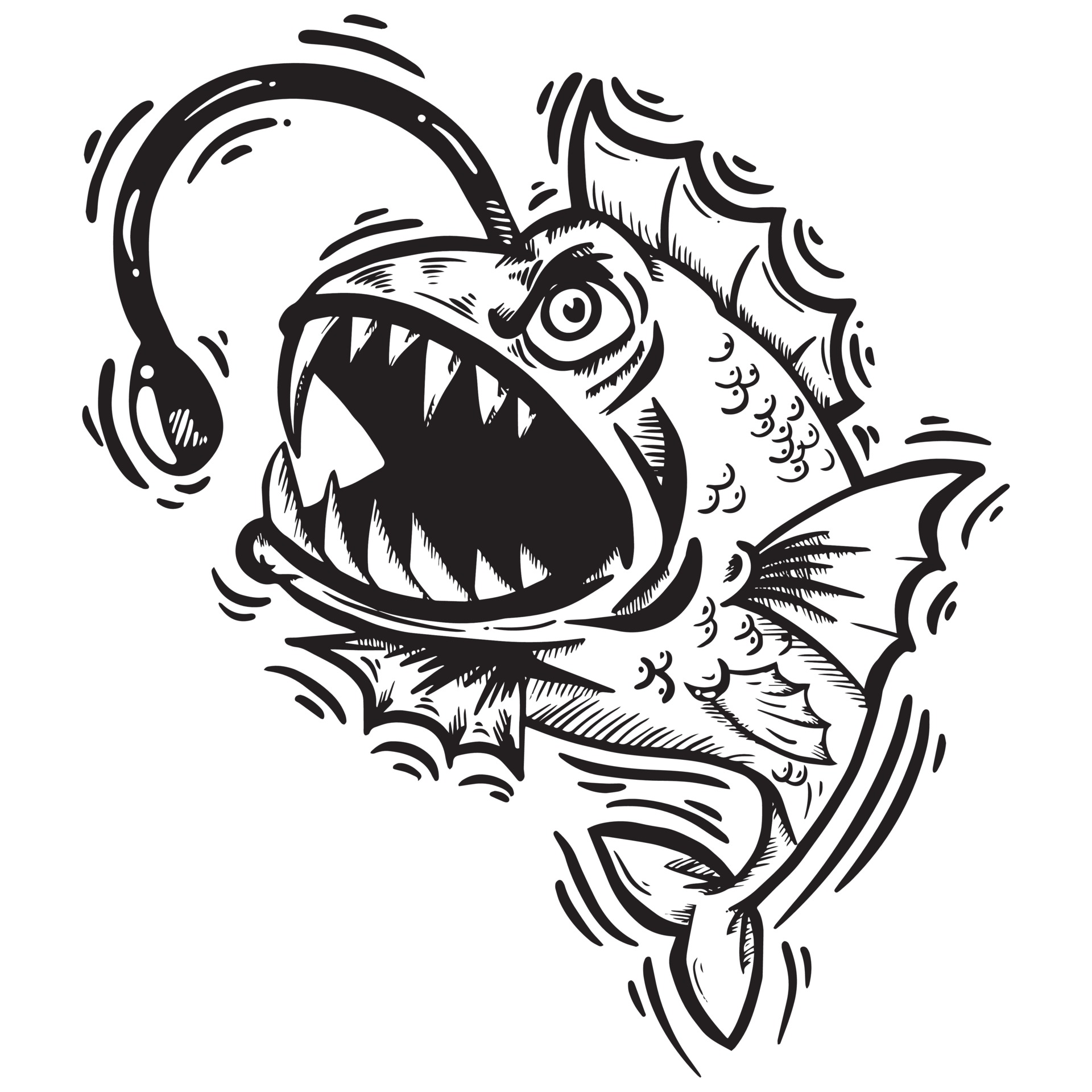 angler fish hand drawn illustration 3302704 Vector Art at Vecteezy