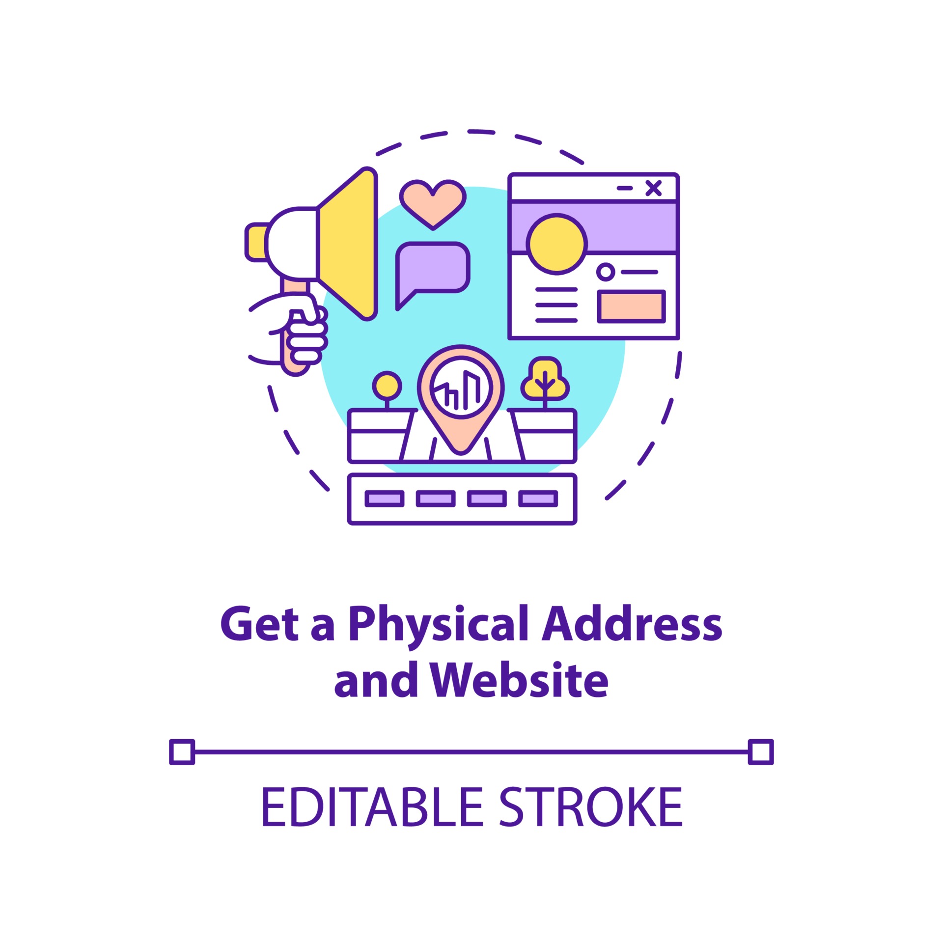 Physical address and website concept icon 3302733 Vector Art at Vecteezy