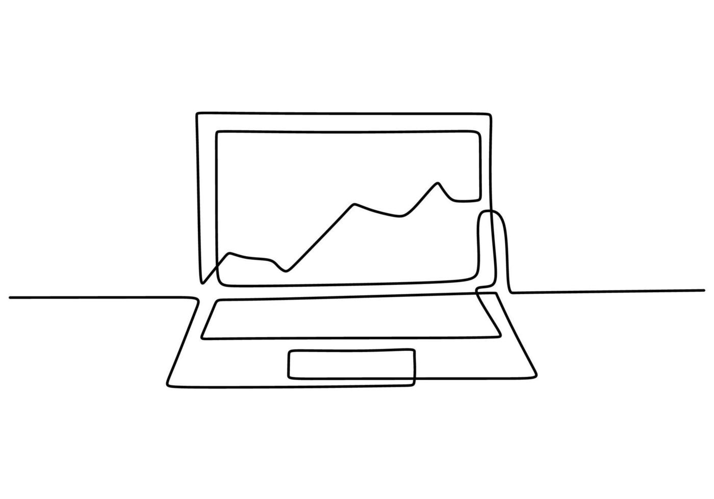 Graph growth indicators on laptop vector