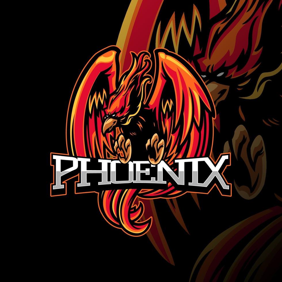 ilustración del logotipo de la mascota de phoenix para juegos epsort vector