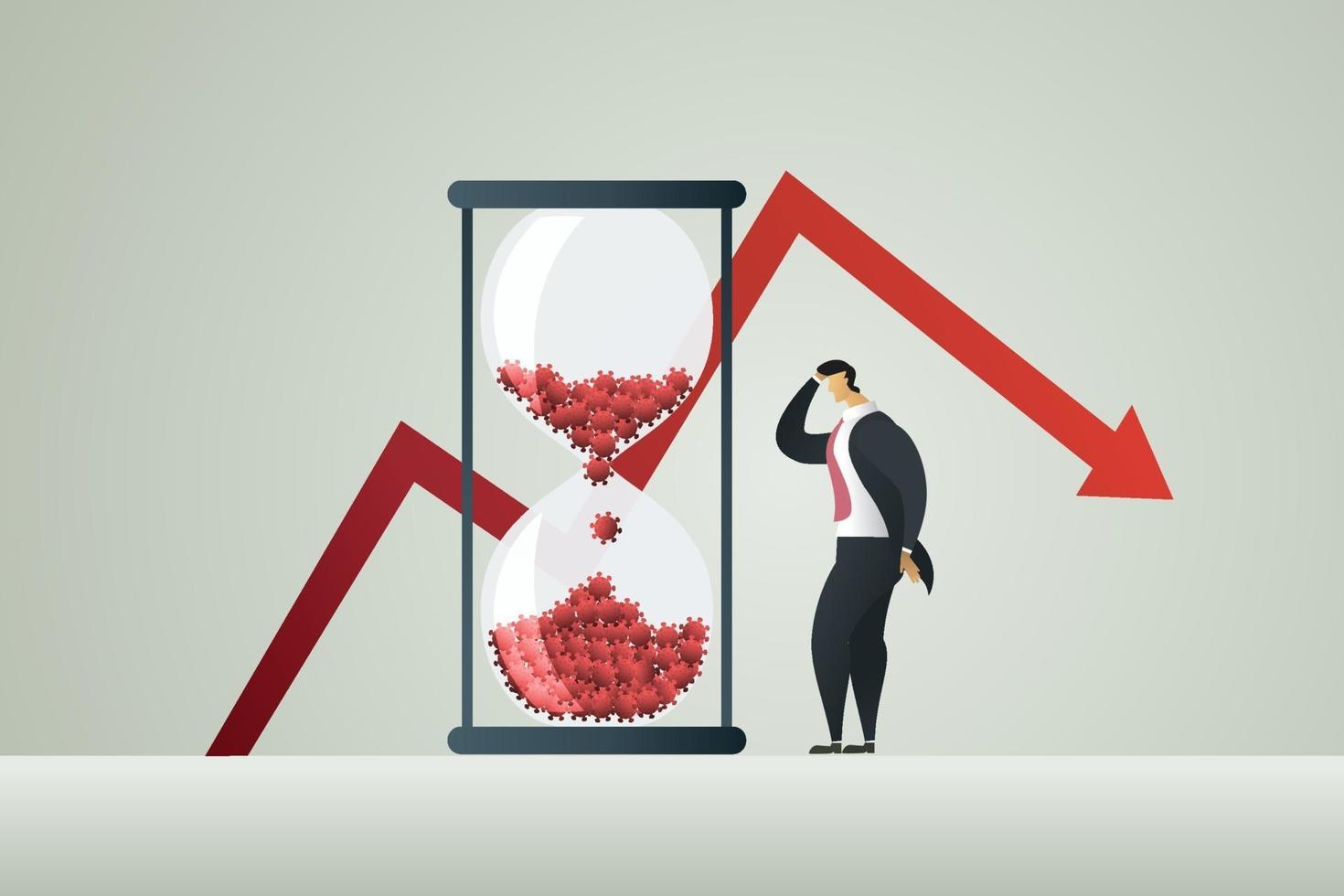 Businessman profit loss and crises vector