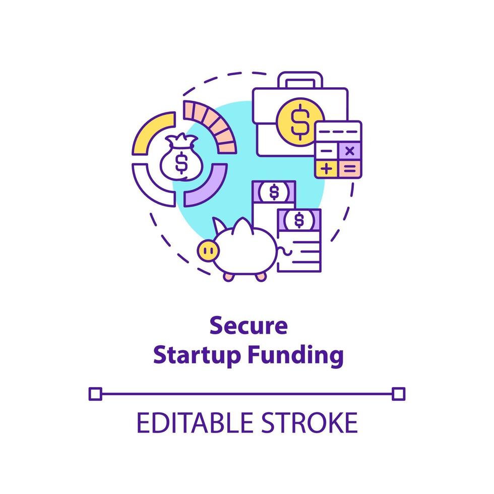 Secure startup funding concept icon vector