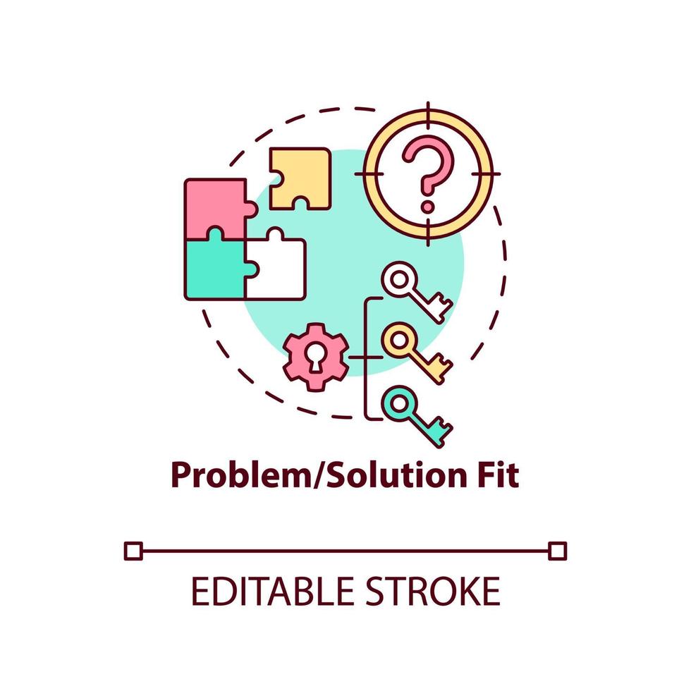 Problem, solution fit concept icon vector
