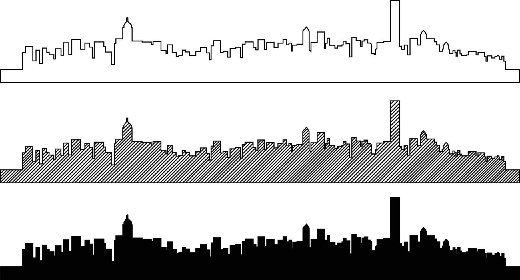 Simplicity outline Hong Kong business district skyline. vector