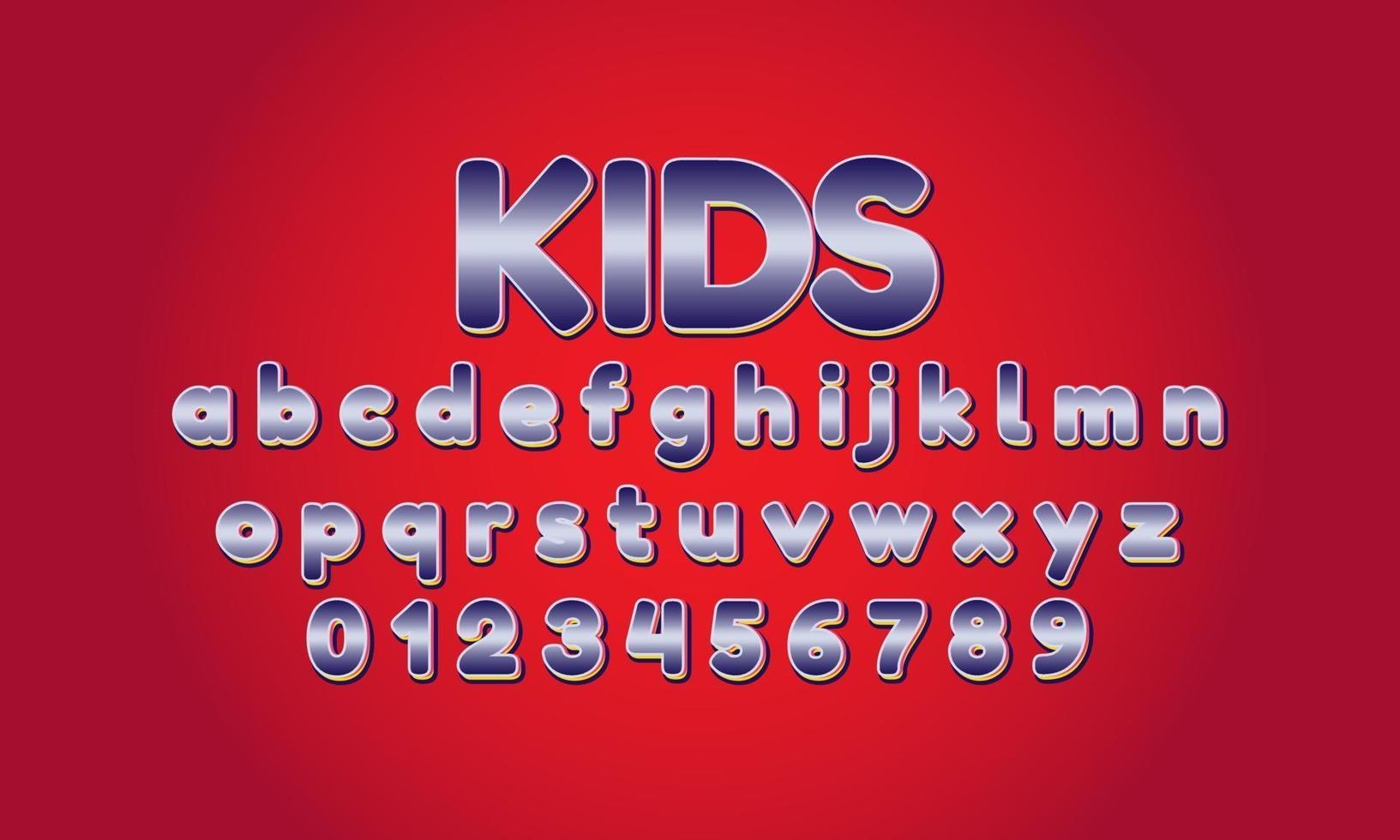 kids font alphabet vector