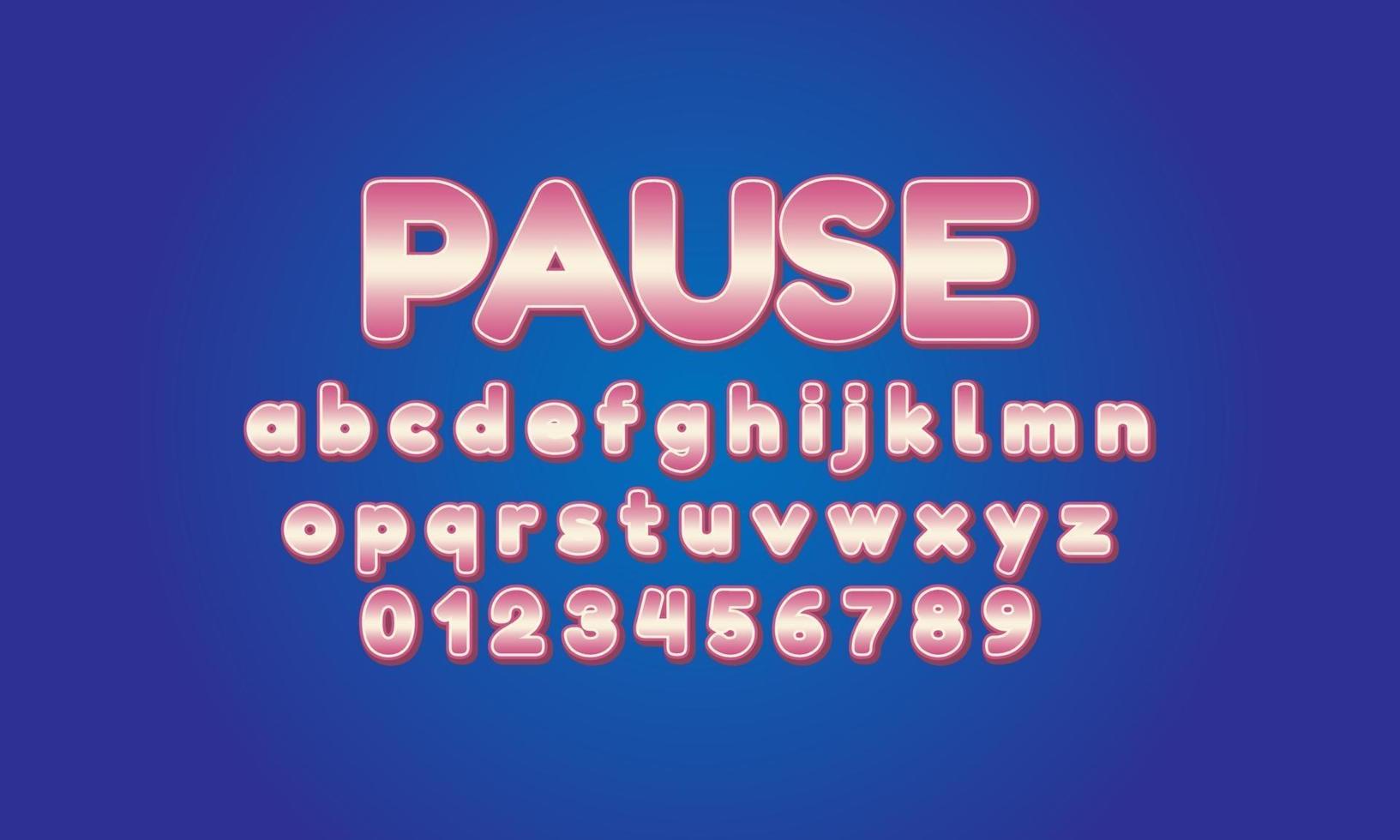 pause font alphabet vector