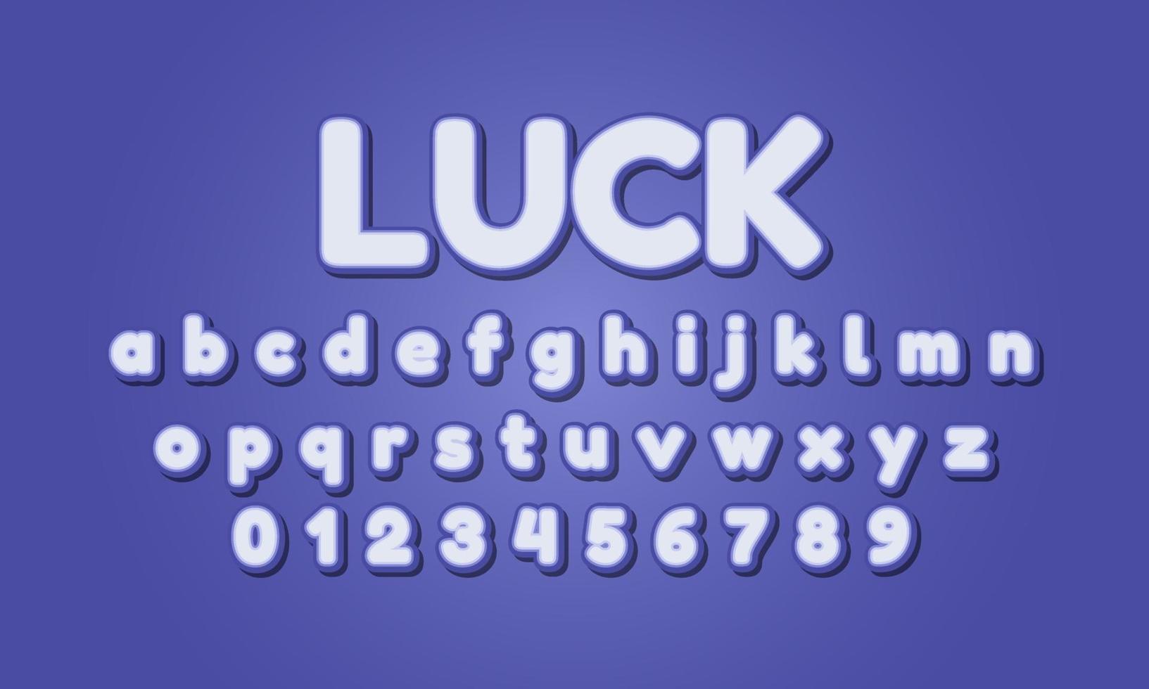 luck font alphabet vector