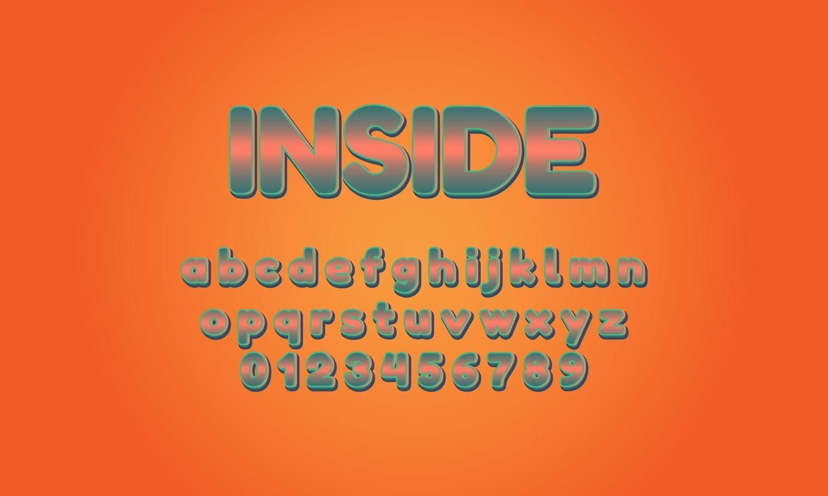 inside font alphabet vector