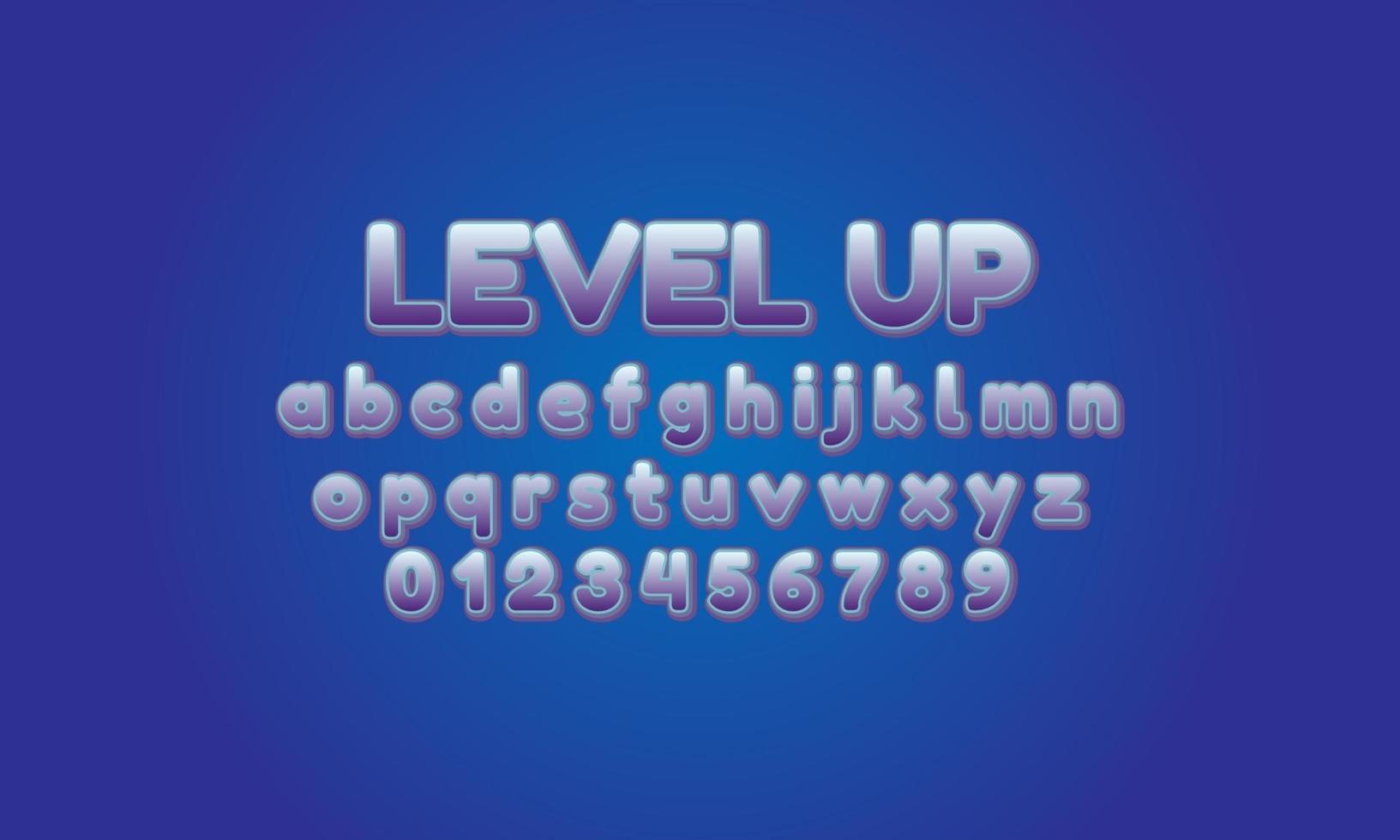level up font alphabet vector