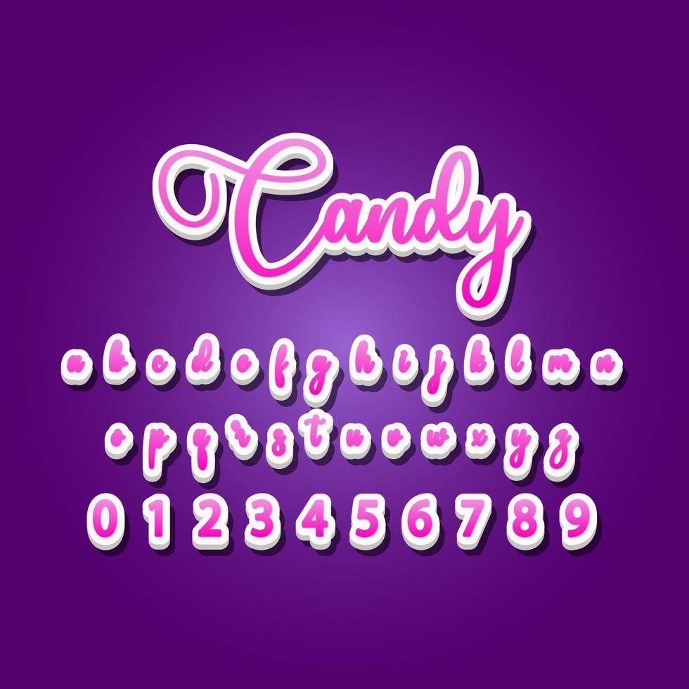 candy font alphabet vector