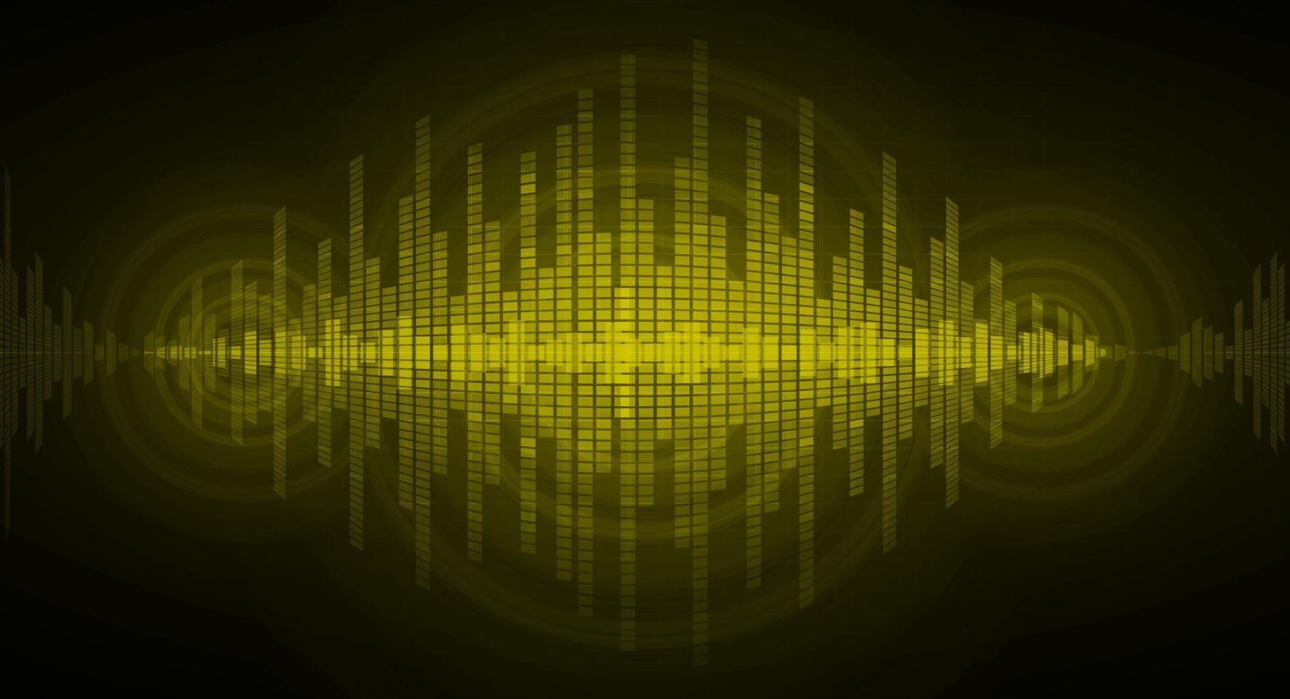 Sound waves oscillating dark light vector
