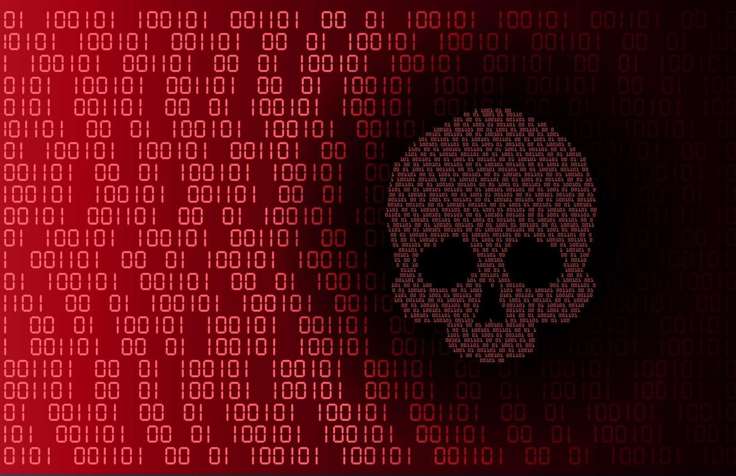cyber hacker attack background, skull vector