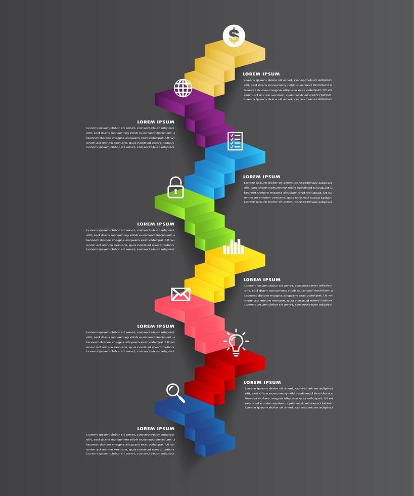 step up of business successful concept. stair infographic vector