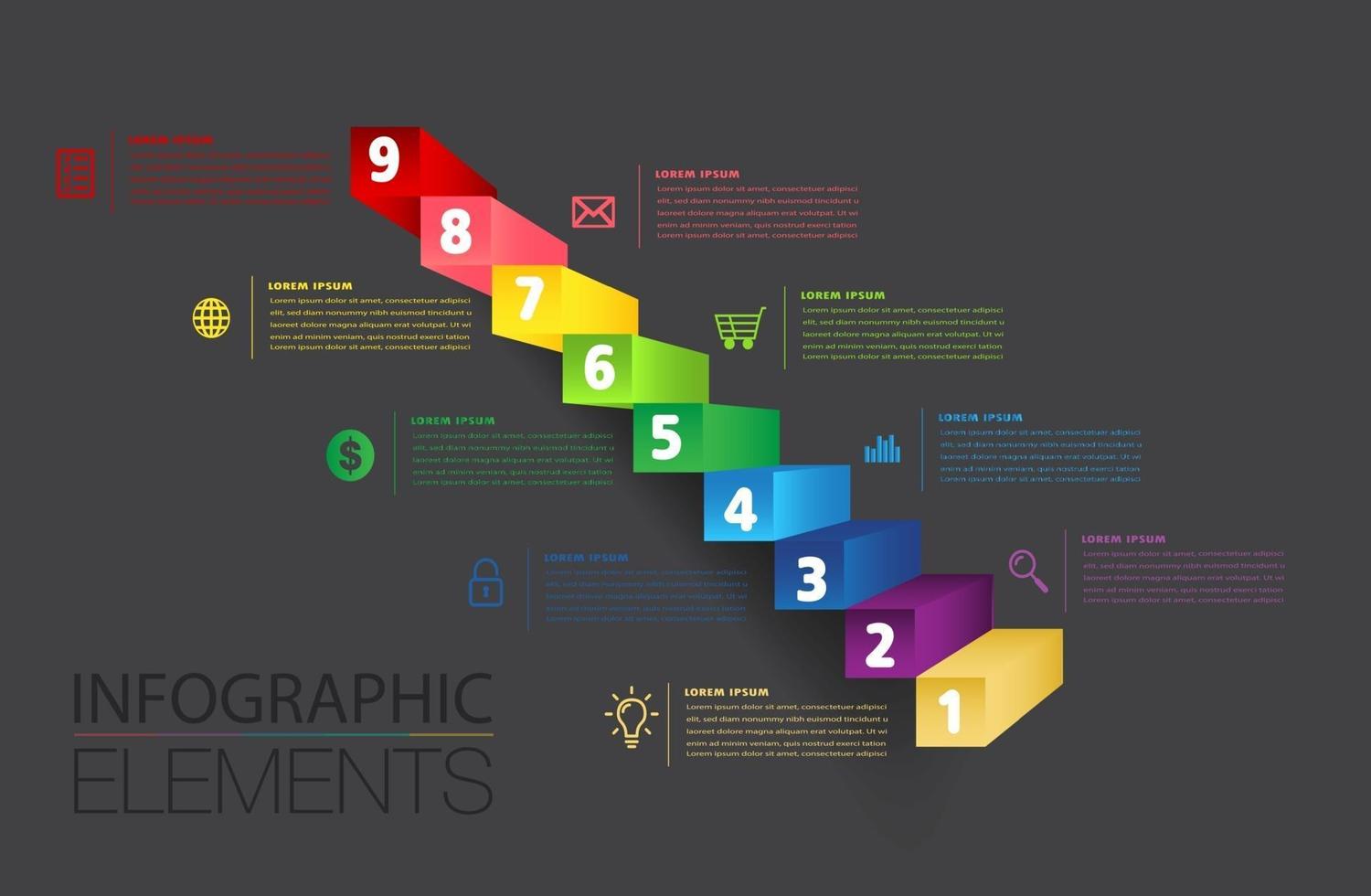 step up of business successful concept. stair infographic vector