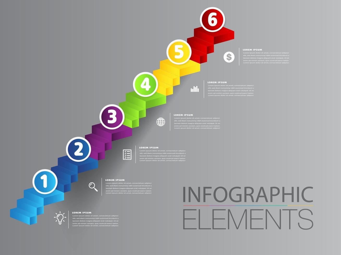 intensificar el concepto de éxito empresarial. vector de infografía de escalera