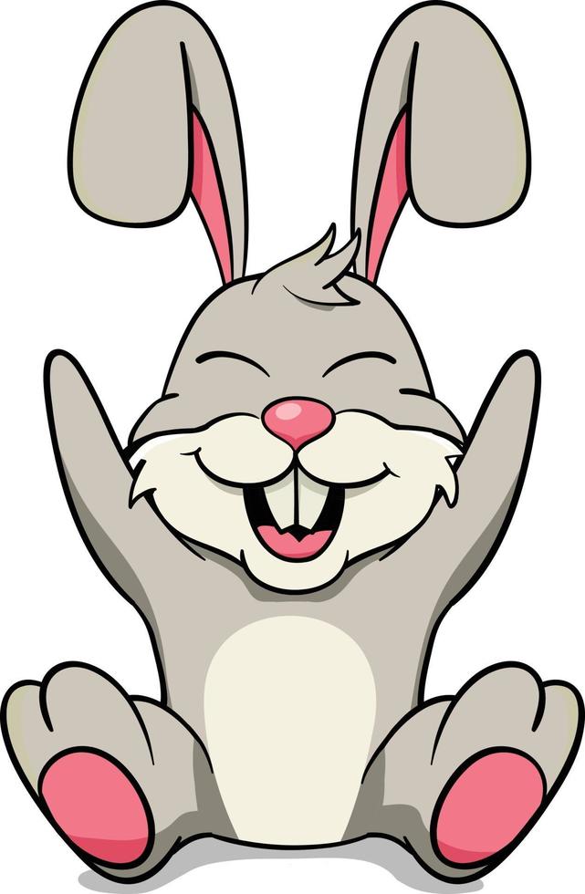 Easter Bunny Rabbit with Egg Basket. Cute Rabbit Character. vector