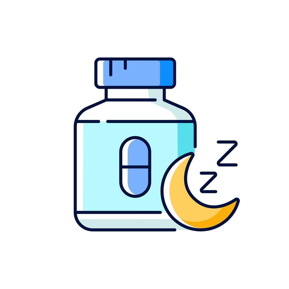 Pills for insomnia RGB color icon vector