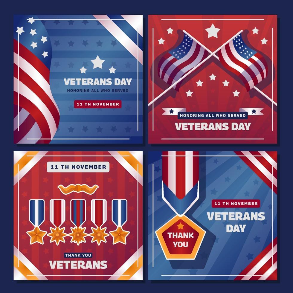 Veterans Day Social Media Post vector