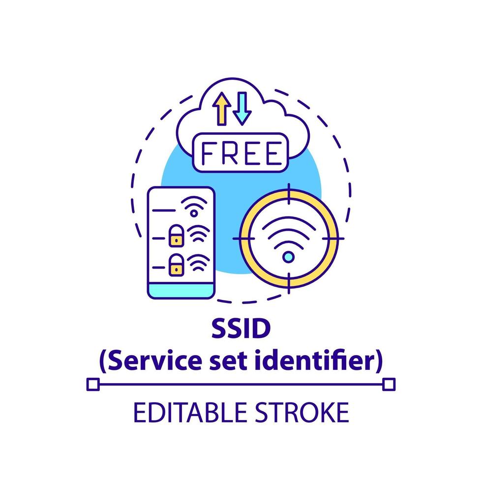 Service set identifier concept icon vector