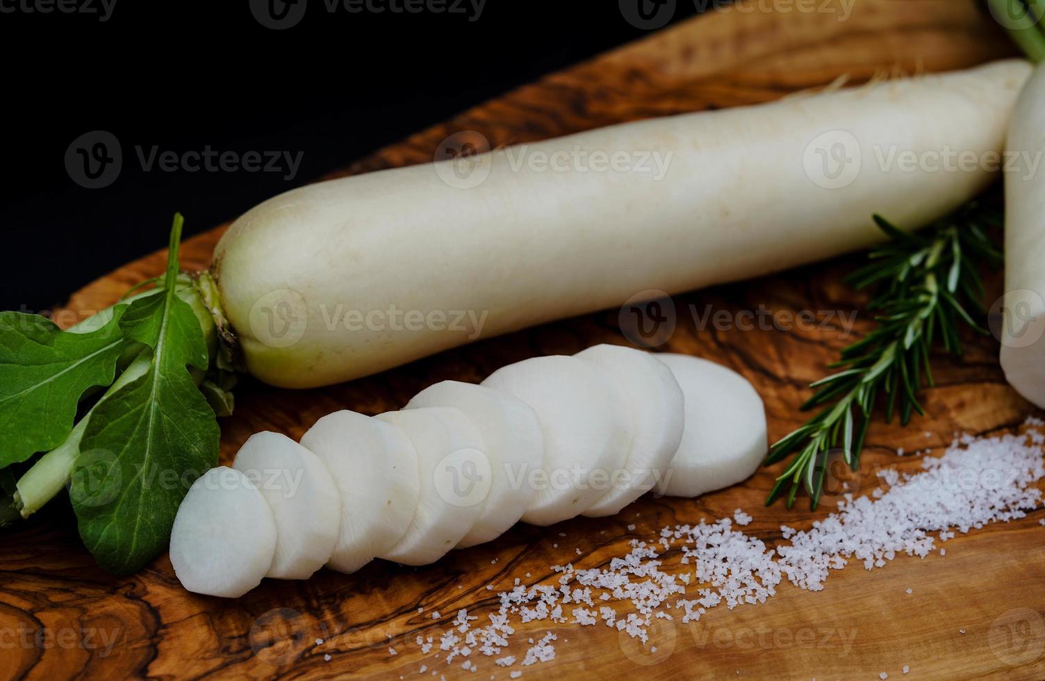 Radish the long white root vegetable photo