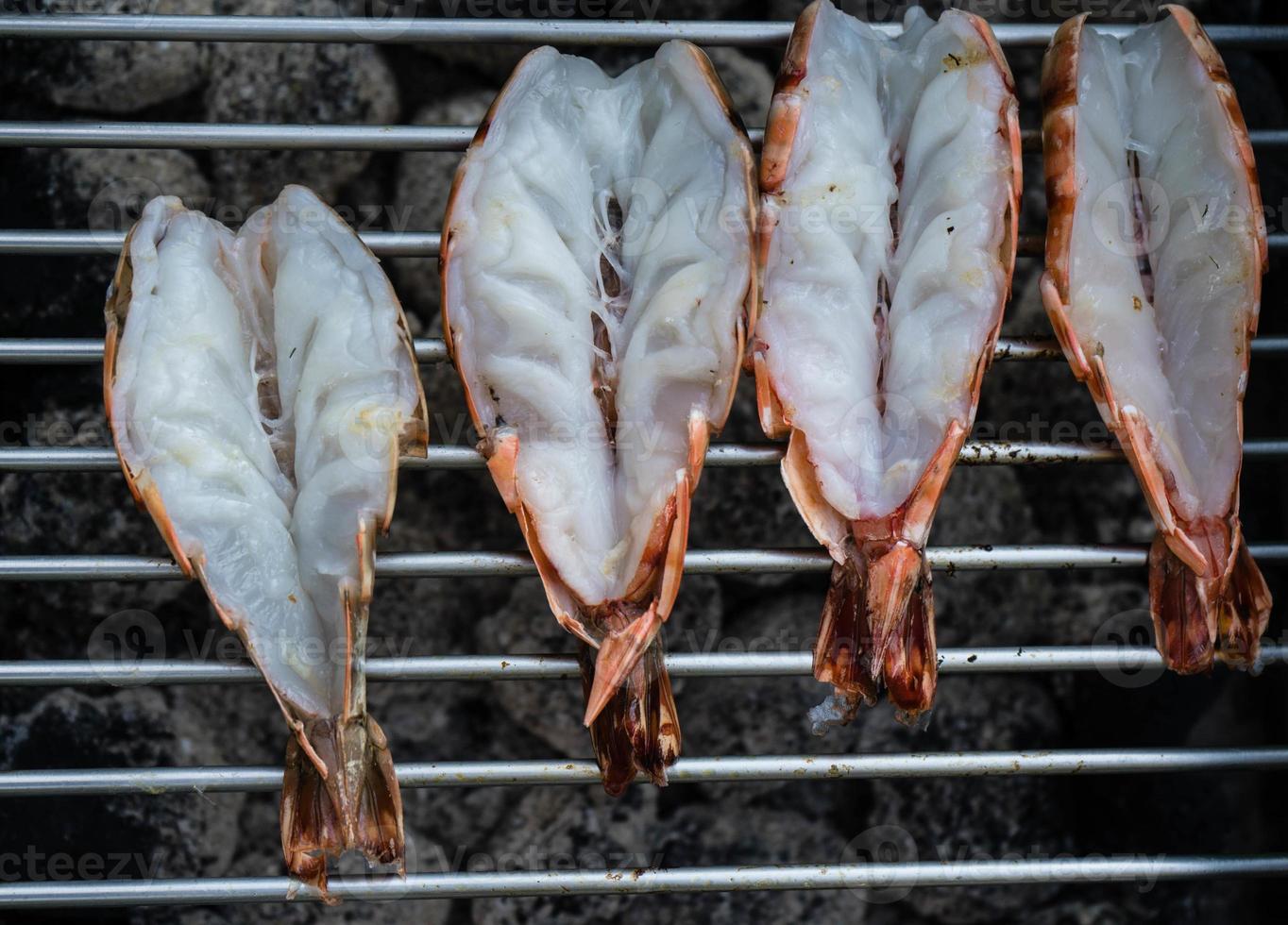 Black tiger king prawns for grilling photo