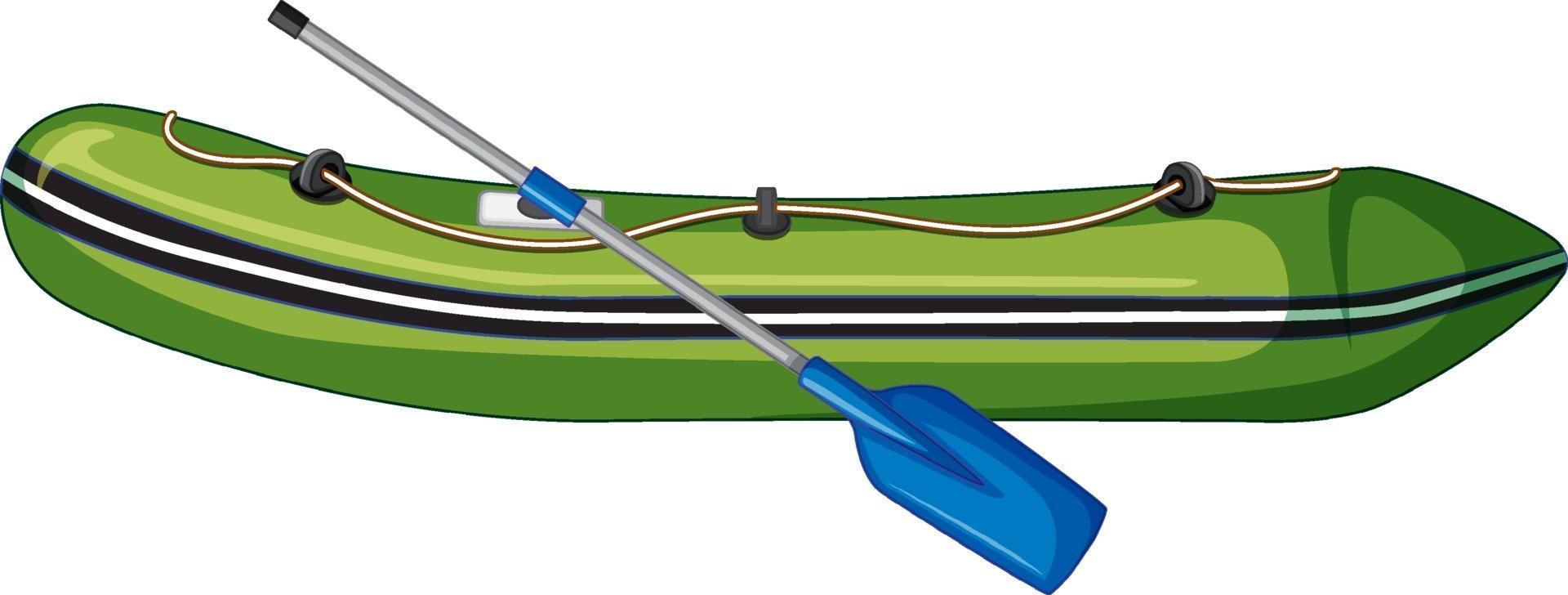 Inflatable boat with oars on white background vector