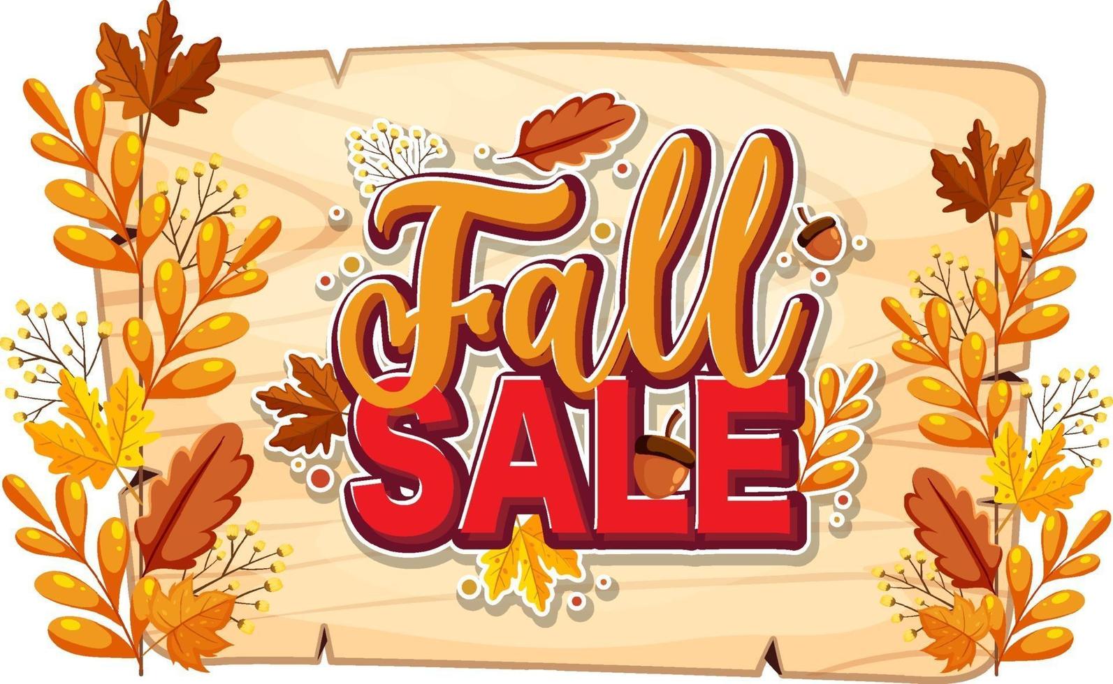 Fall sale banner template vector