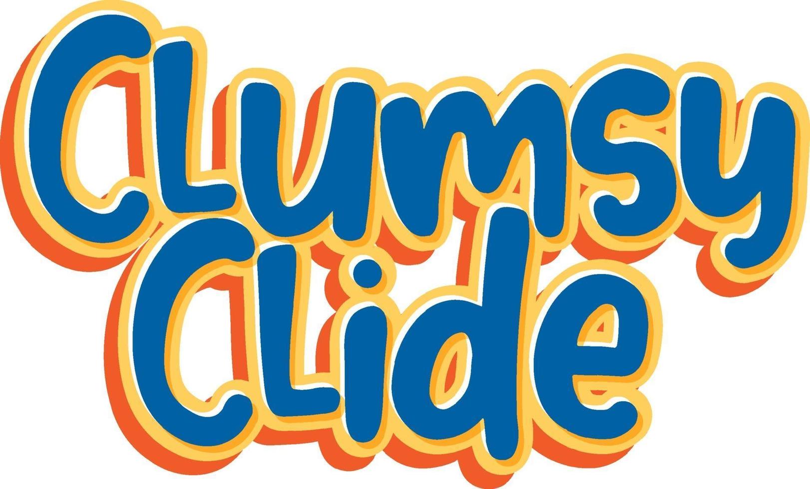 Clumsy Clide logo text design vector